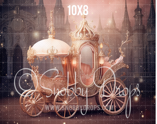 Princess Carriage Fabric Backdrop-Fabric Photography Backdrop-Snobby Drops Fabric Backdrops for Photography, Exclusive Designs by Tara Mapes Photography, Enchanted Eye Creations by Tara Mapes, photography backgrounds, photography backdrops, fast shipping, US backdrops, cheap photography backdrops