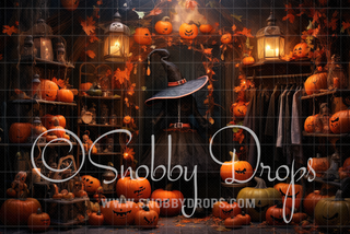 Pumpkin Armoire Witch Closet Halloween Fabric Backdrop-Fabric Photography Backdrop-Snobby Drops Fabric Backdrops for Photography, Exclusive Designs by Tara Mapes Photography, Enchanted Eye Creations by Tara Mapes, photography backgrounds, photography backdrops, fast shipping, US backdrops, cheap photography backdrops