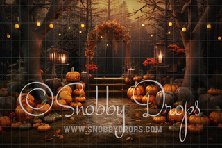 Pumpkin Forest Fabric Backdrop-Fabric Photography Backdrop-Snobby Drops Fabric Backdrops for Photography, Exclusive Designs by Tara Mapes Photography, Enchanted Eye Creations by Tara Mapes, photography backgrounds, photography backdrops, fast shipping, US backdrops, cheap photography backdrops