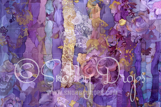 Purple and Gold Fine Art Montage Texture Fine Art Fabric Backdrop-Fabric Photography Backdrop-Snobby Drops Fabric Backdrops for Photography, Exclusive Designs by Tara Mapes Photography, Enchanted Eye Creations by Tara Mapes, photography backgrounds, photography backdrops, fast shipping, US backdrops, cheap photography backdrops