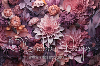 Purple and Pink Flower Wall Florals Fine Art Fabric Backdrop-Fabric Photography Backdrop-Snobby Drops Fabric Backdrops for Photography, Exclusive Designs by Tara Mapes Photography, Enchanted Eye Creations by Tara Mapes, photography backgrounds, photography backdrops, fast shipping, US backdrops, cheap photography backdrops