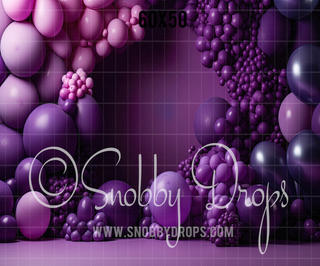 Purple Balloon Arch Backdrop-Fabric Photography Backdrop-Snobby Drops Fabric Backdrops for Photography, Exclusive Designs by Tara Mapes Photography, Enchanted Eye Creations by Tara Mapes, photography backgrounds, photography backdrops, fast shipping, US backdrops, cheap photography backdrops