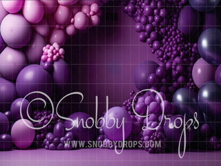 Purple Balloon Arch Backdrop-Fabric Photography Backdrop-Snobby Drops Fabric Backdrops for Photography, Exclusive Designs by Tara Mapes Photography, Enchanted Eye Creations by Tara Mapes, photography backgrounds, photography backdrops, fast shipping, US backdrops, cheap photography backdrops