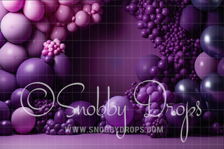 Purple Balloon Arch Tot Drop-Fabric Photography Tot Drop-Snobby Drops Fabric Backdrops for Photography, Exclusive Designs by Tara Mapes Photography, Enchanted Eye Creations by Tara Mapes, photography backgrounds, photography backdrops, fast shipping, US backdrops, cheap photography backdrops