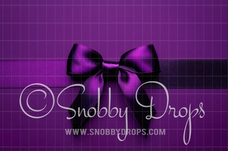 Purple Bow and Ribbon Fabric Backdrop-Fabric Photography Backdrop-Snobby Drops Fabric Backdrops for Photography, Exclusive Designs by Tara Mapes Photography, Enchanted Eye Creations by Tara Mapes, photography backgrounds, photography backdrops, fast shipping, US backdrops, cheap photography backdrops