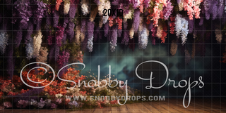 Purple Cascading Flowers Wisteria Fine Art Floral Fabric Backdrop-Fabric Photography Backdrop-Snobby Drops Fabric Backdrops for Photography, Exclusive Designs by Tara Mapes Photography, Enchanted Eye Creations by Tara Mapes, photography backgrounds, photography backdrops, fast shipping, US backdrops, cheap photography backdrops