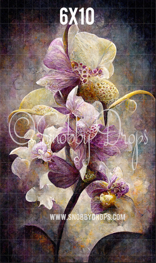 Purple Orchids Fine Art Fabric Backdrop Sweep-Fabric Photography Sweep-Snobby Drops Fabric Backdrops for Photography, Exclusive Designs by Tara Mapes Photography, Enchanted Eye Creations by Tara Mapes, photography backgrounds, photography backdrops, fast shipping, US backdrops, cheap photography backdrops