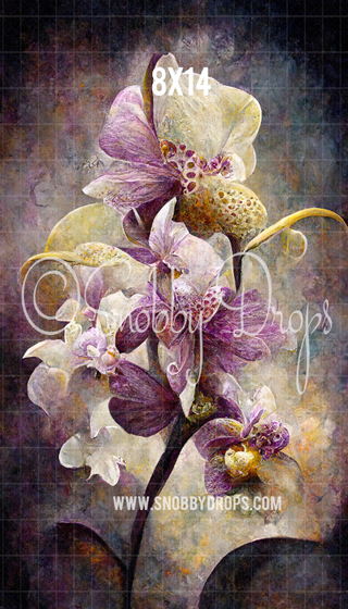 Purple Orchids Fine Art Fabric Backdrop Sweep-Fabric Photography Sweep-Snobby Drops Fabric Backdrops for Photography, Exclusive Designs by Tara Mapes Photography, Enchanted Eye Creations by Tara Mapes, photography backgrounds, photography backdrops, fast shipping, US backdrops, cheap photography backdrops