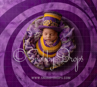 Purple Spiral Candy Factory Fabric Wee Drop-Fabric Photography Backdrop-Snobby Drops Fabric Backdrops for Photography, Exclusive Designs by Tara Mapes Photography, Enchanted Eye Creations by Tara Mapes, photography backgrounds, photography backdrops, fast shipping, US backdrops, cheap photography backdrops