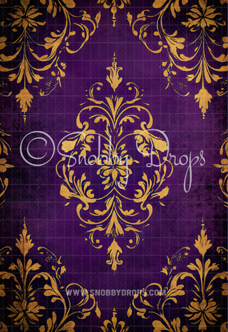 Purple Steampunk Victorian Baroque Texture Fine Art Fabric Backdrop Sweep-Fabric Photography Sweep-Snobby Drops Fabric Backdrops for Photography, Exclusive Designs by Tara Mapes Photography, Enchanted Eye Creations by Tara Mapes, photography backgrounds, photography backdrops, fast shipping, US backdrops, cheap photography backdrops