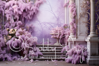 Purple Wisteria Flower Room Fabric Backdrop-Fabric Photography Backdrop-Snobby Drops Fabric Backdrops for Photography, Exclusive Designs by Tara Mapes Photography, Enchanted Eye Creations by Tara Mapes, photography backgrounds, photography backdrops, fast shipping, US backdrops, cheap photography backdrops