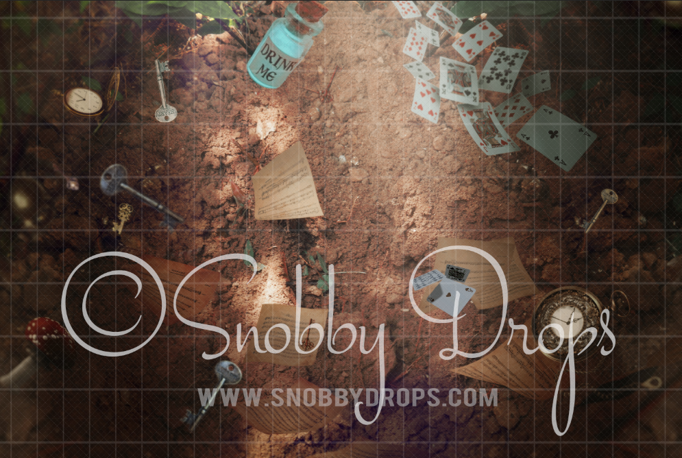 Snobby Drops Rabbit Hole to Wonderland Fabric Backdrop Made in the USA
