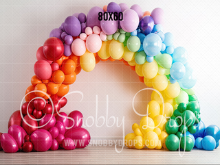 Rainbow Balloon Arch Fabric Backdrop-Fabric Photography Backdrop-Snobby Drops Fabric Backdrops for Photography, Exclusive Designs by Tara Mapes Photography, Enchanted Eye Creations by Tara Mapes, photography backgrounds, photography backdrops, fast shipping, US backdrops, cheap photography backdrops