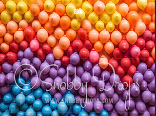 Rainbow Balloon Wall Fabric Backdrop-Fabric Photography Backdrop-Snobby Drops Fabric Backdrops for Photography, Exclusive Designs by Tara Mapes Photography, Enchanted Eye Creations by Tara Mapes, photography backgrounds, photography backdrops, fast shipping, US backdrops, cheap photography backdrops