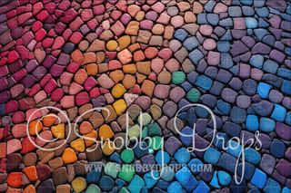 Rainbow Cobblestone Floor-Floor-Snobby Drops Fabric Backdrops for Photography, Exclusive Designs by Tara Mapes Photography, Enchanted Eye Creations by Tara Mapes, photography backgrounds, photography backdrops, fast shipping, US backdrops, cheap photography backdrops