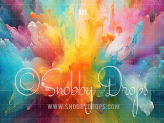 Rainbow Paint Explosion Fabric Backdrop-Fabric Photography Backdrop-Snobby Drops Fabric Backdrops for Photography, Exclusive Designs by Tara Mapes Photography, Enchanted Eye Creations by Tara Mapes, photography backgrounds, photography backdrops, fast shipping, US backdrops, cheap photography backdrops