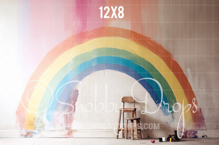 Rainbow Painter Fabric Backdrop-Fabric Photography Backdrop-Snobby Drops Fabric Backdrops for Photography, Exclusive Designs by Tara Mapes Photography, Enchanted Eye Creations by Tara Mapes, photography backgrounds, photography backdrops, fast shipping, US backdrops, cheap photography backdrops