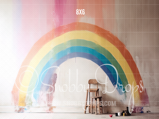 Rainbow Painter Fabric Backdrop-Fabric Photography Backdrop-Snobby Drops Fabric Backdrops for Photography, Exclusive Designs by Tara Mapes Photography, Enchanted Eye Creations by Tara Mapes, photography backgrounds, photography backdrops, fast shipping, US backdrops, cheap photography backdrops