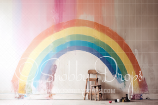 Rainbow Painter Fabric Backdrop-Fabric Photography Backdrop-Snobby Drops Fabric Backdrops for Photography, Exclusive Designs by Tara Mapes Photography, Enchanted Eye Creations by Tara Mapes, photography backgrounds, photography backdrops, fast shipping, US backdrops, cheap photography backdrops