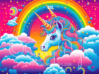 Rainbow Unicorn Psychedelic Fabric Backdrop-Fabric Photography Backdrop-Snobby Drops Fabric Backdrops for Photography, Exclusive Designs by Tara Mapes Photography, Enchanted Eye Creations by Tara Mapes, photography backgrounds, photography backdrops, fast shipping, US backdrops, cheap photography backdrops