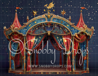 Red and Blue Circus Tent Fabric Backdrop-Fabric Photography Backdrop-Snobby Drops Fabric Backdrops for Photography, Exclusive Designs by Tara Mapes Photography, Enchanted Eye Creations by Tara Mapes, photography backgrounds, photography backdrops, fast shipping, US backdrops, cheap photography backdrops