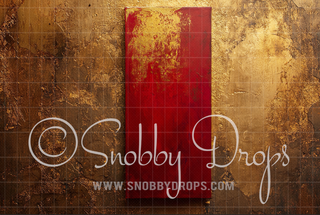 Red and Gold Skinny-Drop-on-Drop Fine Art Fabric Backdrop-Skinny-Drop-on-Drop Fabric Backdrop-Snobby Drops Fabric Backdrops for Photography, Exclusive Designs by Tara Mapes Photography, Enchanted Eye Creations by Tara Mapes, photography backgrounds, photography backdrops, fast shipping, US backdrops, cheap photography backdrops