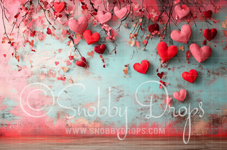 Red and Teal Valentine Fabric Backdrop-Fabric Photography Backdrop-Snobby Drops Fabric Backdrops for Photography, Exclusive Designs by Tara Mapes Photography, Enchanted Eye Creations by Tara Mapes, photography backgrounds, photography backdrops, fast shipping, US backdrops, cheap photography backdrops