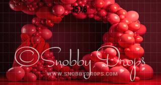 Red Balloon Arch Backdrop-Fabric Photography Backdrop-Snobby Drops Fabric Backdrops for Photography, Exclusive Designs by Tara Mapes Photography, Enchanted Eye Creations by Tara Mapes, photography backgrounds, photography backdrops, fast shipping, US backdrops, cheap photography backdrops