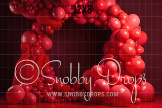 Red Balloon Arch Backdrop-Fabric Photography Backdrop-Snobby Drops Fabric Backdrops for Photography, Exclusive Designs by Tara Mapes Photography, Enchanted Eye Creations by Tara Mapes, photography backgrounds, photography backdrops, fast shipping, US backdrops, cheap photography backdrops