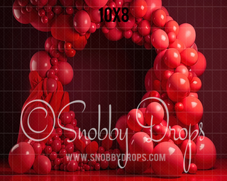 Red Balloon Arch Backdrop-Fabric Photography Backdrop-Snobby Drops Fabric Backdrops for Photography, Exclusive Designs by Tara Mapes Photography, Enchanted Eye Creations by Tara Mapes, photography backgrounds, photography backdrops, fast shipping, US backdrops, cheap photography backdrops