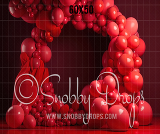 Red Balloon Arch Backdrop-Fabric Photography Backdrop-Snobby Drops Fabric Backdrops for Photography, Exclusive Designs by Tara Mapes Photography, Enchanted Eye Creations by Tara Mapes, photography backgrounds, photography backdrops, fast shipping, US backdrops, cheap photography backdrops