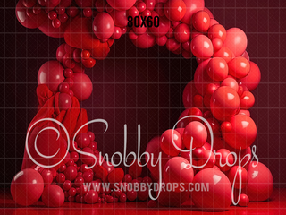 Red Balloon Arch Backdrop-Fabric Photography Backdrop-Snobby Drops Fabric Backdrops for Photography, Exclusive Designs by Tara Mapes Photography, Enchanted Eye Creations by Tara Mapes, photography backgrounds, photography backdrops, fast shipping, US backdrops, cheap photography backdrops