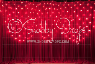 Red Heart Lights Dance Backdrop-Fabric Photography Backdrop-Snobby Drops Fabric Backdrops for Photography, Exclusive Designs by Tara Mapes Photography, Enchanted Eye Creations by Tara Mapes, photography backgrounds, photography backdrops, fast shipping, US backdrops, cheap photography backdrops