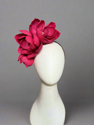 Red Magnolia FlowerFall Headpiece-Accessories-Snobby Drops Fabric Backdrops for Photography, Exclusive Designs by Tara Mapes Photography, Enchanted Eye Creations by Tara Mapes, photography backgrounds, photography backdrops, fast shipping, US backdrops, cheap photography backdrops