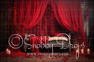 Red Roses and Drapes Fine Art Fabric Backdrop-Fabric Photography Backdrop-Snobby Drops Fabric Backdrops for Photography, Exclusive Designs by Tara Mapes Photography, Enchanted Eye Creations by Tara Mapes, photography backgrounds, photography backdrops, fast shipping, US backdrops, cheap photography backdrops