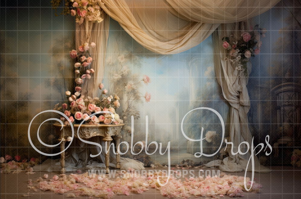 Snobby Renaissance Flower Room Fabric Backdrop by Snobby Drops