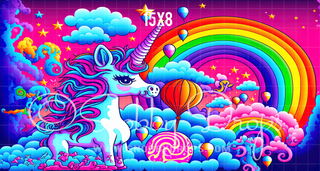 Retro Rainbow Unicorn Psychedelic Fabric Backdrop-Fabric Photography Backdrop-Snobby Drops Fabric Backdrops for Photography, Exclusive Designs by Tara Mapes Photography, Enchanted Eye Creations by Tara Mapes, photography backgrounds, photography backdrops, fast shipping, US backdrops, cheap photography backdrops