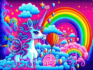 Retro Rainbow Unicorn Psychedelic Fabric Backdrop-Fabric Photography Backdrop-Snobby Drops Fabric Backdrops for Photography, Exclusive Designs by Tara Mapes Photography, Enchanted Eye Creations by Tara Mapes, photography backgrounds, photography backdrops, fast shipping, US backdrops, cheap photography backdrops