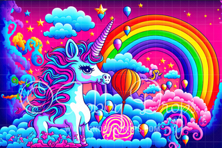 Retro Rainbow Unicorn Psychedelic Fabric Backdrop-Fabric Photography Backdrop-Snobby Drops Fabric Backdrops for Photography, Exclusive Designs by Tara Mapes Photography, Enchanted Eye Creations by Tara Mapes, photography backgrounds, photography backdrops, fast shipping, US backdrops, cheap photography backdrops