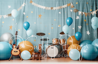 Rock Star Cake Smash Balloons Fabric Backdrop-Fabric Photography Backdrop-Snobby Drops Fabric Backdrops for Photography, Exclusive Designs by Tara Mapes Photography, Enchanted Eye Creations by Tara Mapes, photography backgrounds, photography backdrops, fast shipping, US backdrops, cheap photography backdrops