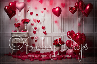 Romantic Hearts Studio Fabric Backdrop-Fabric Photography Backdrop-Snobby Drops Fabric Backdrops for Photography, Exclusive Designs by Tara Mapes Photography, Enchanted Eye Creations by Tara Mapes, photography backgrounds, photography backdrops, fast shipping, US backdrops, cheap photography backdrops