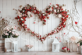 Rose Flower Heart Valentine Studio Fabric Backdrop-Fabric Photography Backdrop-Snobby Drops Fabric Backdrops for Photography, Exclusive Designs by Tara Mapes Photography, Enchanted Eye Creations by Tara Mapes, photography backgrounds, photography backdrops, fast shipping, US backdrops, cheap photography backdrops