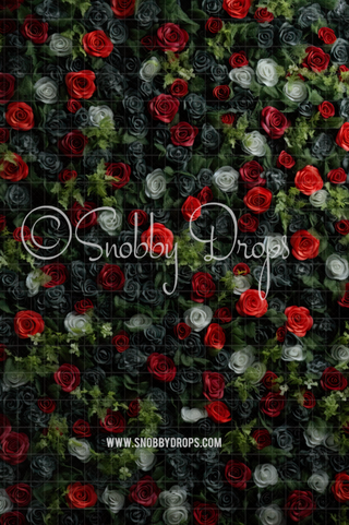 Rose Wall Floral Fabric Backdrop Sweep-Fabric Photography Sweep-Snobby Drops Fabric Backdrops for Photography, Exclusive Designs by Tara Mapes Photography, Enchanted Eye Creations by Tara Mapes, photography backgrounds, photography backdrops, fast shipping, US backdrops, cheap photography backdrops
