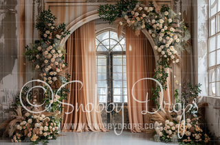 Roses and Curtains Fabric Backdrop-Fabric Photography Backdrop-Snobby Drops Fabric Backdrops for Photography, Exclusive Designs by Tara Mapes Photography, Enchanted Eye Creations by Tara Mapes, photography backgrounds, photography backdrops, fast shipping, US backdrops, cheap photography backdrops