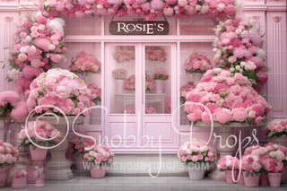 Rosie's Roses Flower Shop Fabric Backdrop-Fabric Photography Backdrop-Snobby Drops Fabric Backdrops for Photography, Exclusive Designs by Tara Mapes Photography, Enchanted Eye Creations by Tara Mapes, photography backgrounds, photography backdrops, fast shipping, US backdrops, cheap photography backdrops
