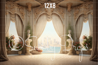 Royal Princess Castle Room Fabric Backdrop-Fabric Photography Backdrop-Snobby Drops Fabric Backdrops for Photography, Exclusive Designs by Tara Mapes Photography, Enchanted Eye Creations by Tara Mapes, photography backgrounds, photography backdrops, fast shipping, US backdrops, cheap photography backdrops