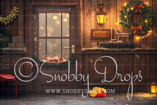 Rudolph's Den Fabric Backdrop-Fabric Photography Backdrop-Snobby Drops Fabric Backdrops for Photography, Exclusive Designs by Tara Mapes Photography, Enchanted Eye Creations by Tara Mapes, photography backgrounds, photography backdrops, fast shipping, US backdrops, cheap photography backdrops