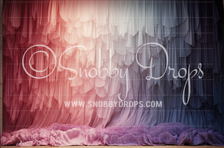 Ruffled Rainbow Curtains Dance Backdrop-Fabric Photography Backdrop-Snobby Drops Fabric Backdrops for Photography, Exclusive Designs by Tara Mapes Photography, Enchanted Eye Creations by Tara Mapes, photography backgrounds, photography backdrops, fast shipping, US backdrops, cheap photography backdrops
