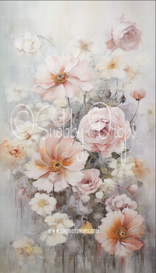 Rumors Painterly Floral Fabric Backdrop Sweep-Fabric Photography Sweep-Snobby Drops Fabric Backdrops for Photography, Exclusive Designs by Tara Mapes Photography, Enchanted Eye Creations by Tara Mapes, photography backgrounds, photography backdrops, fast shipping, US backdrops, cheap photography backdrops