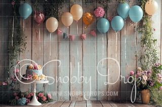 Rustic Balloon Studio Fabric Backdrop-Fabric Photography Backdrop-Snobby Drops Fabric Backdrops for Photography, Exclusive Designs by Tara Mapes Photography, Enchanted Eye Creations by Tara Mapes, photography backgrounds, photography backdrops, fast shipping, US backdrops, cheap photography backdrops